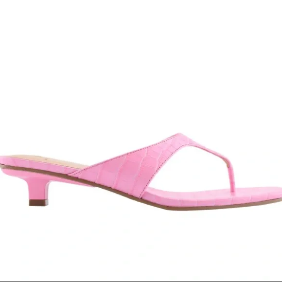 Marc Fisher Faren croc-leather thong low heel sandals - Picture 4 of 7